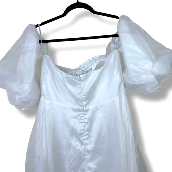 Lulus NWT True Excellence White Bustier Off-The-Shoulder Bridal Gown Maxi Dress - Picture 9 of 11